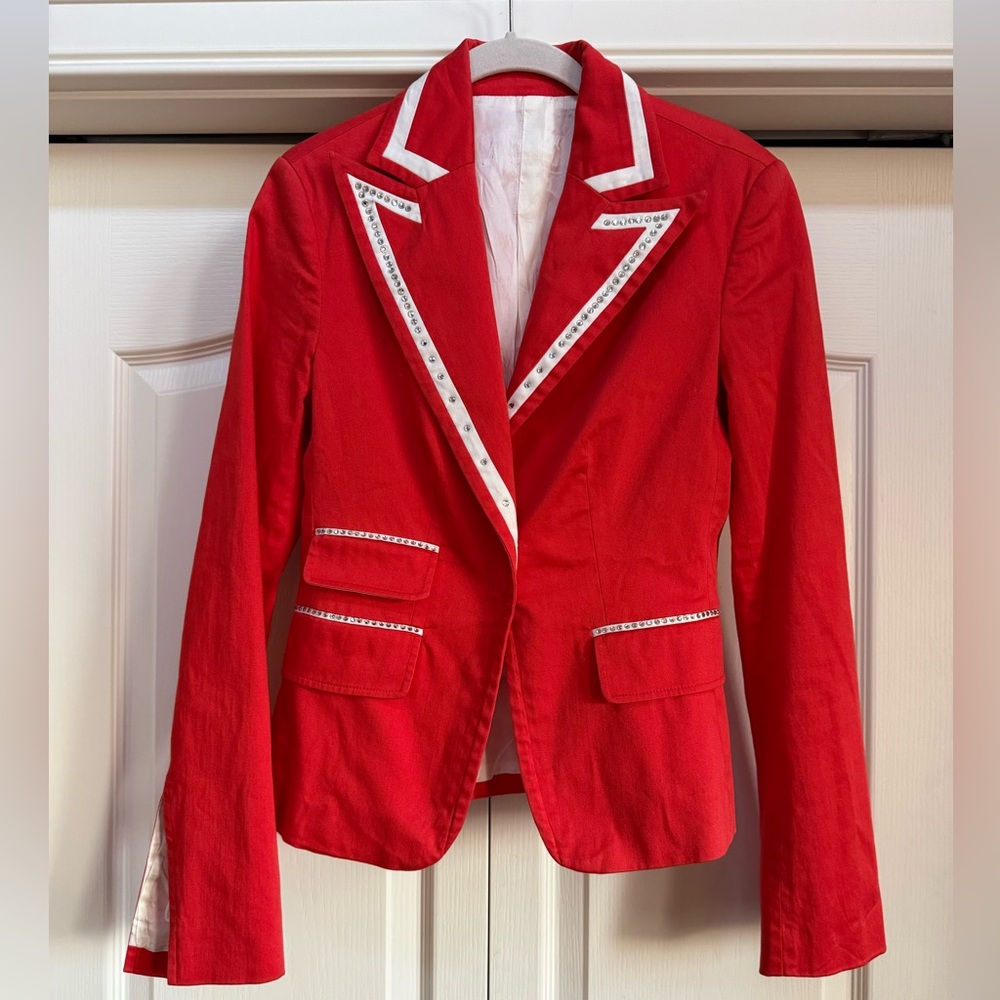 💎 Orange Rhinestone Blazer